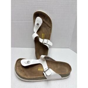 Neckermann Thong Sandals Leather Women's Size 40 EU / 9 - 9.5 US White See Pics